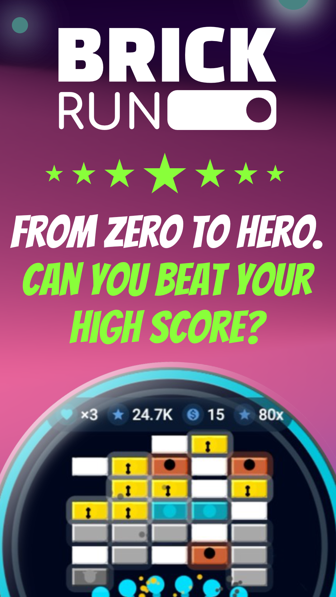 Brick Run — Roguelike Brick-Breaking On Your Wrist