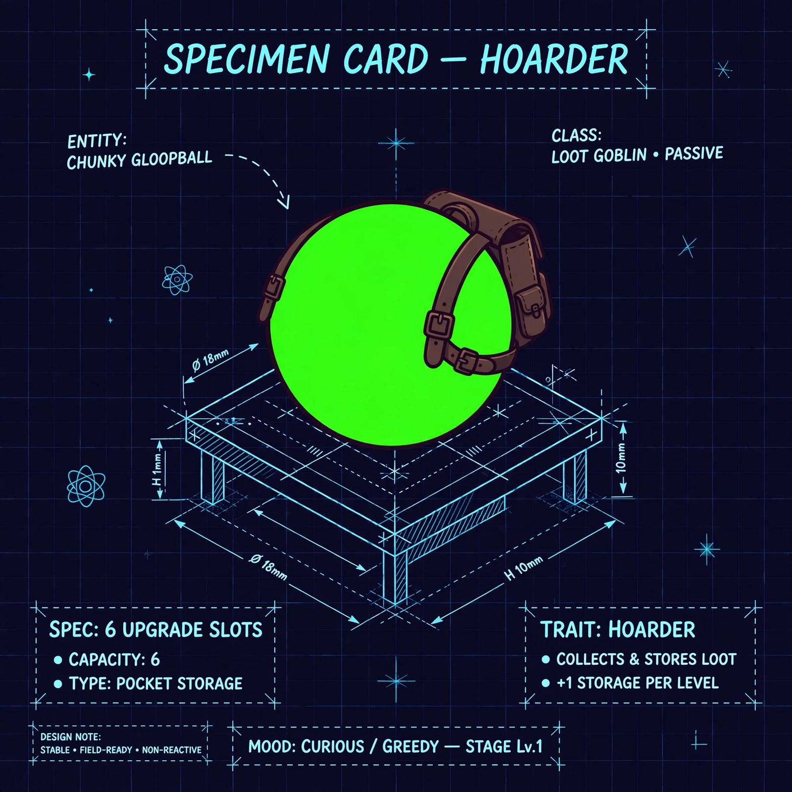 Hoarder ball specimen