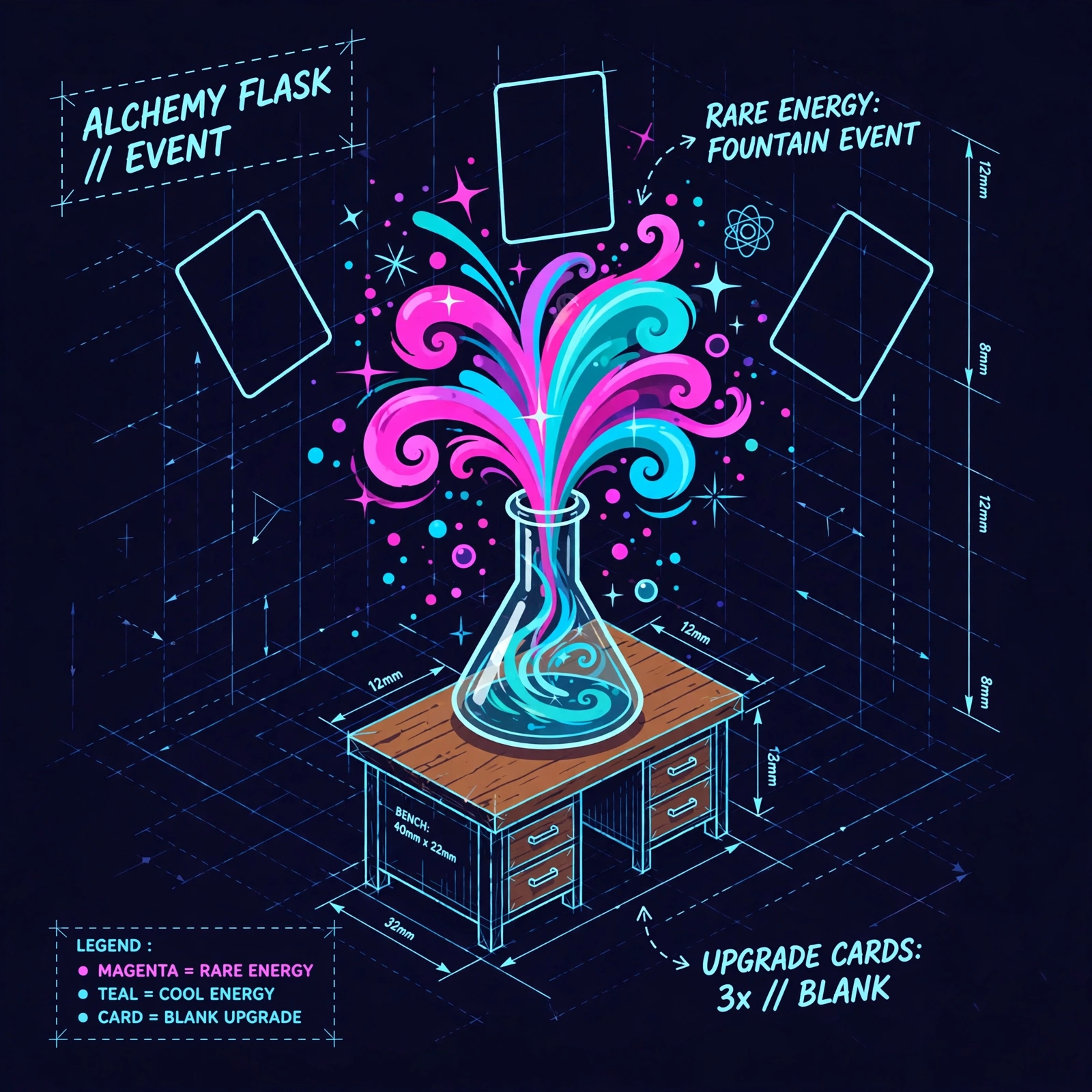 Flask eruption fountaining upgrade cards